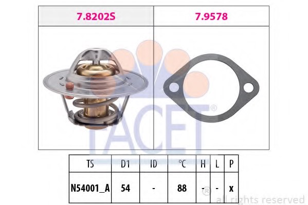 FACET 7.8358 Thermostat, coolant